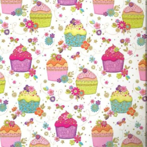 Picture of CUPCAKE GLITTER WRAPPING 50X70CM